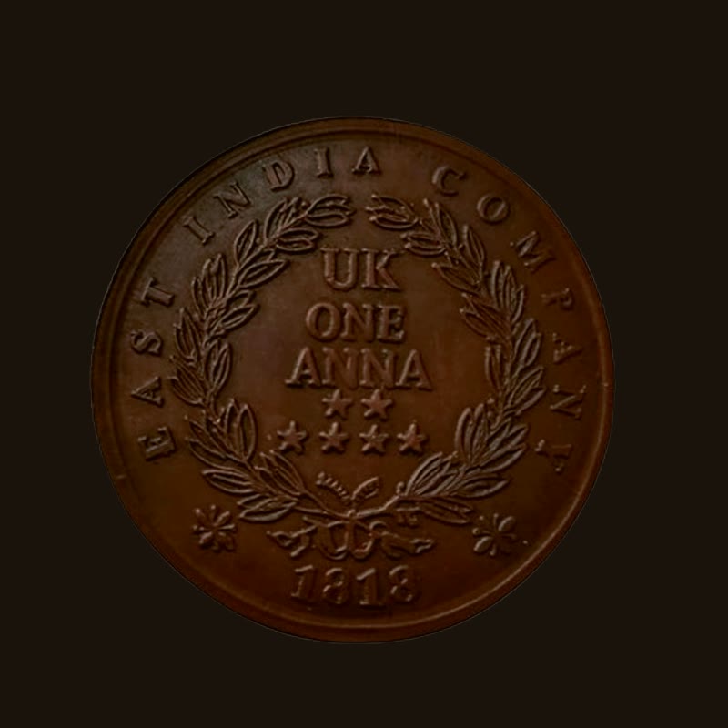UK One Anna 1818 Coin