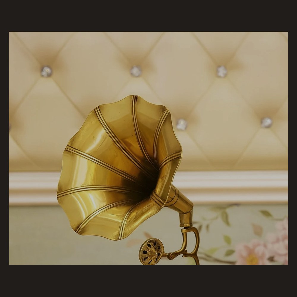 Golden Vintage Brass Gramophones