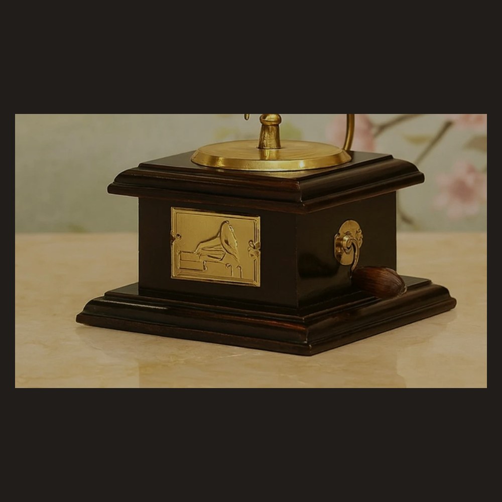Golden Vintage Brass Gramophones