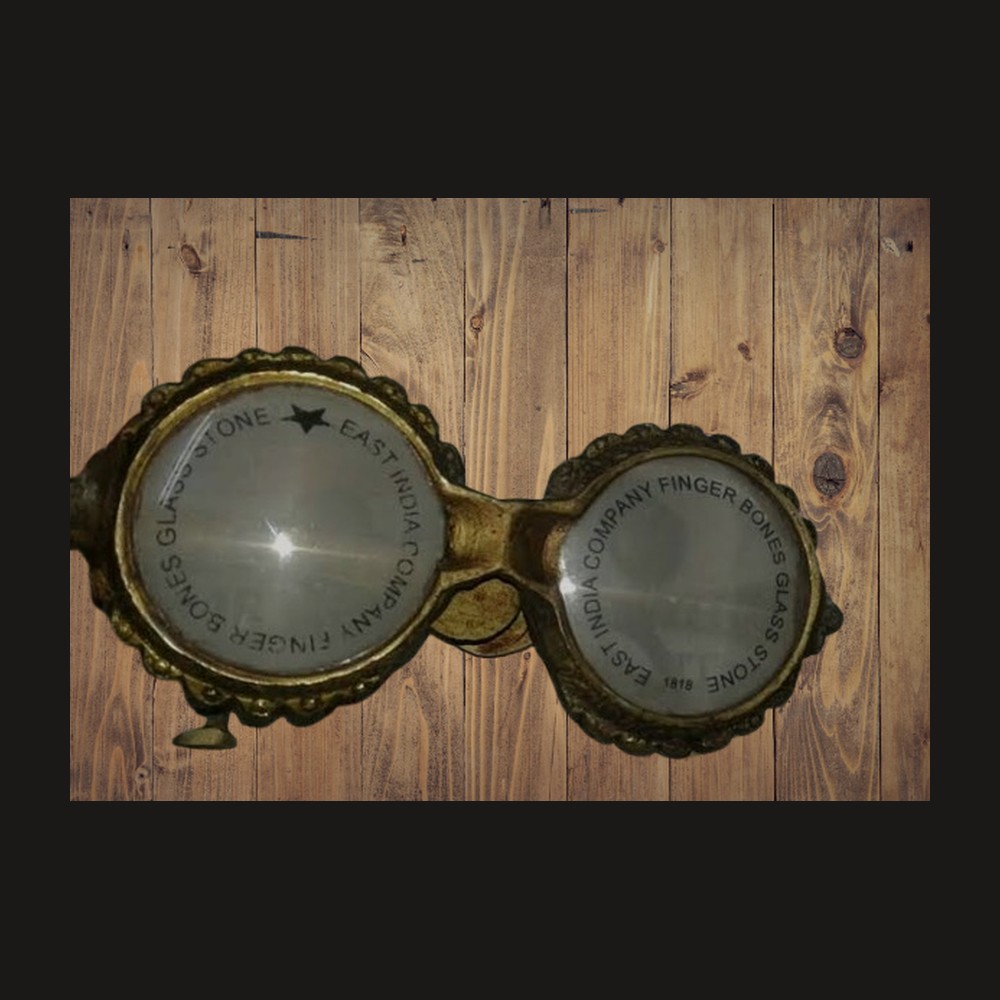Rare Brass Green-Lens Antique Spectacles